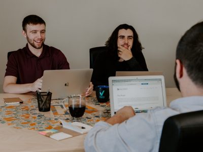 Three men meeting together